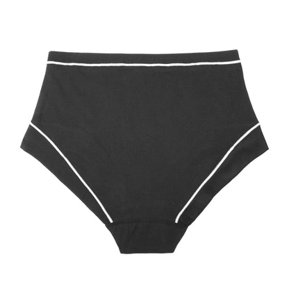 Snowdrop - Silk & Organic Cotton Full Brief in Black